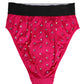 Pink Crystal High Waist Brief Panty Underwear