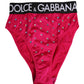 Pink Crystal High Waist Brief Panty Underwear