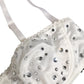 White Rhinestone Semi-Pad Underwire Bra Underwear