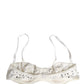 White Rhinestone Semi-Pad Underwire Bra Underwear