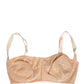 Beige Semi-Pad Underwire Balconette Bra Underwear