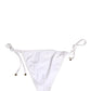 White Nylon DG Logo Plaque Bikini Bottom Swimwear