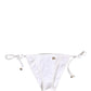 White Nylon DG Logo Plaque Bikini Bottom Swimwear