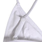 White Nylon Triangle Beachwear Bikini Top Swimwear