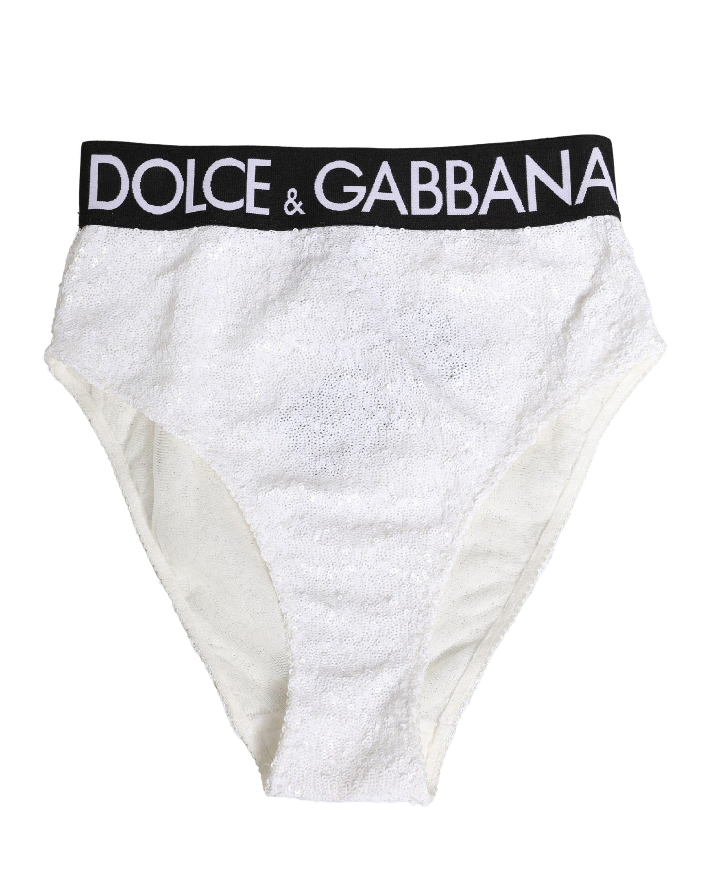 White Black Sequin High Waist Panty Underwear