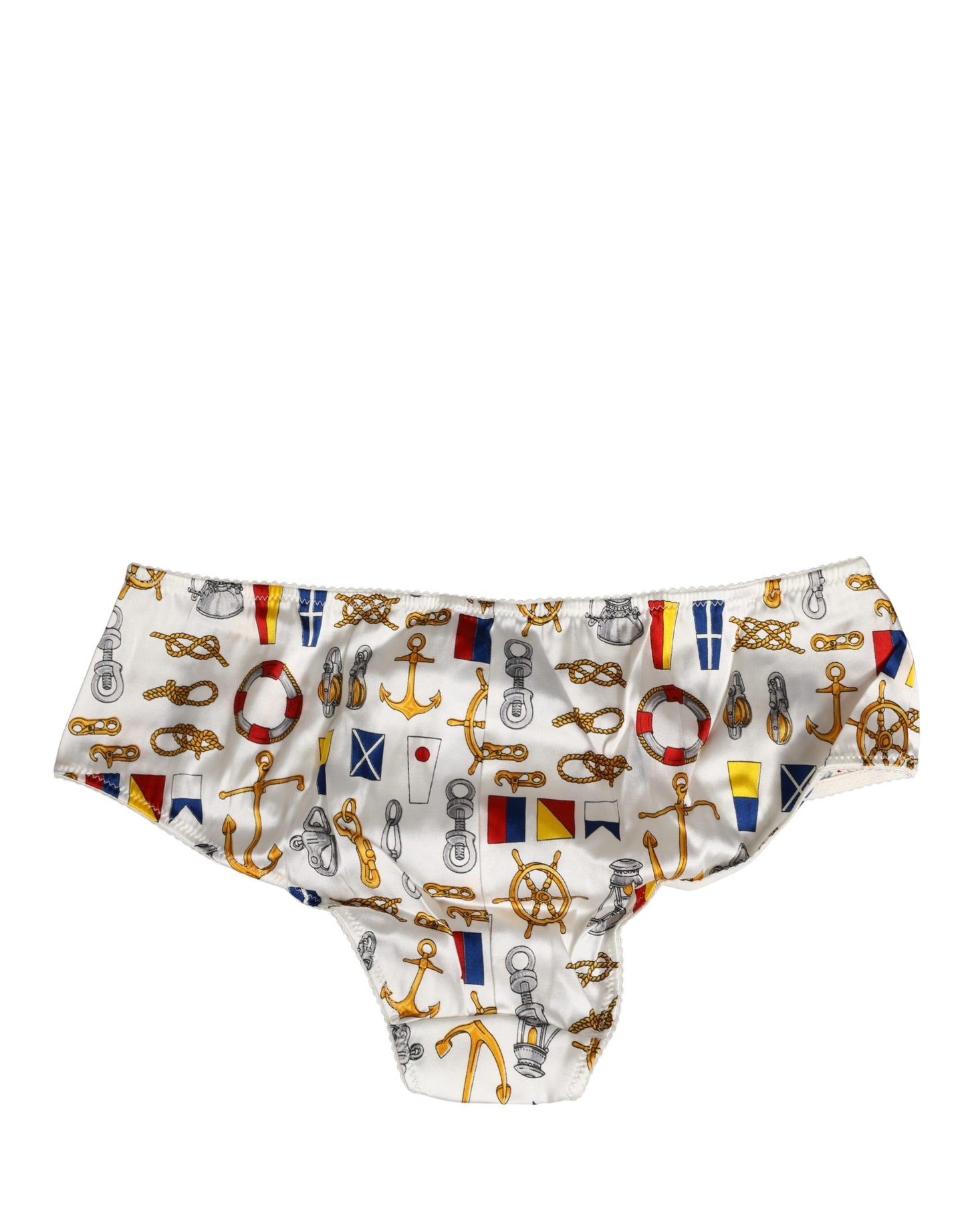 White Sailor Print Polyester Bottoms Underwear