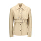 Beige Lamb Ovis Aries Aries Leather Jacket