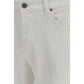White Cotton Tapered Jeans