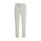 White Cotton Casual Pants