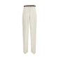 Beige Linen Casual Pants