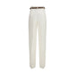 Beige Linen Casual Pants