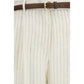 Beige Linen Casual Pants