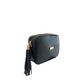 Black Cowhide Leather Women Crossbody