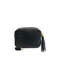 Black Cowhide Leather Women Crossbody