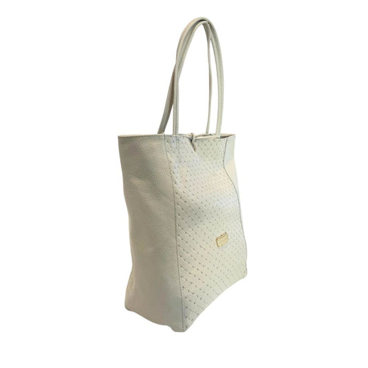 Beige Cowhide Clutch Bag