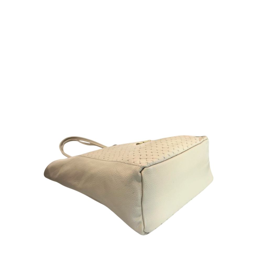 Beige Cowhide Clutch Bag