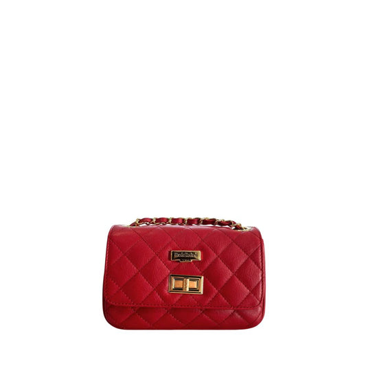 Red Leather Women Crossbody Bag