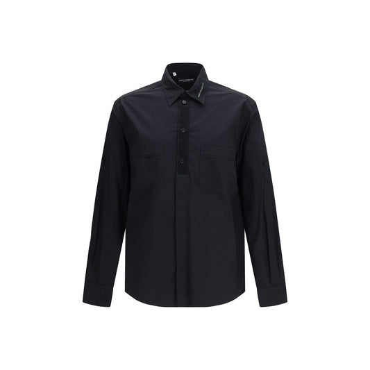 Black Cotton Dress Shirt
