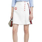 White Polyester Mini Skirt
