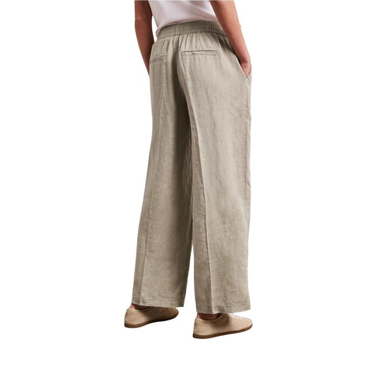 Beige Linen Casual Pants