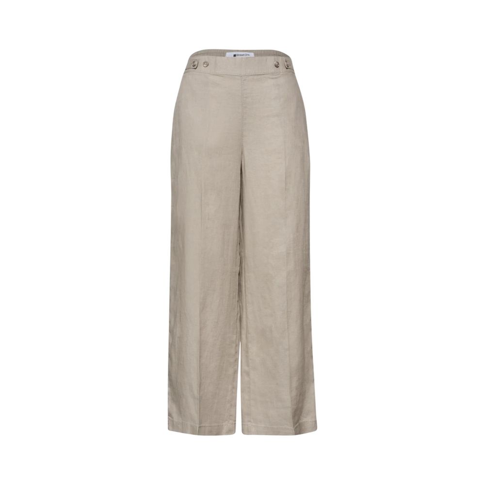 Beige Linen Casual Pants