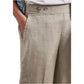 Beige Linen Casual Pants