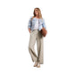 Beige Linen Casual Pants