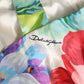 Multicolor Floral Print Silk Cropped Bustier Top