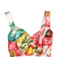 Multicolor Floral Print Silk Cropped Bustier Top