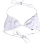 White Nylon Triangle Beachwear Bikini Top Swimwear