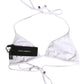 White Nylon Triangle Beachwear Bikini Top Swimwear