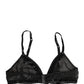 Black Nylon Stretch Soft Cup Brassiere Underwear