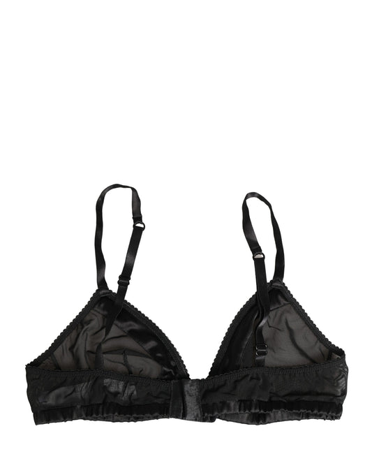 Black Nylon Stretch Soft Cup Brassiere Underwear