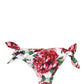 White Floral Print Swimsuit Bikini Bottom Swimwear