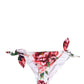 White Floral Print Swimsuit Bikini Bottom Swimwear