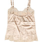 Beige Lace Silk Satin Tank Lingerie Sleepwear