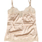 Beige Lace Silk Satin Tank Lingerie Sleepwear