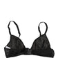 Black Nylon Stretch Soft Cup Brassiere Underwear