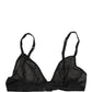 Black Nylon Stretch Soft Cup Brassiere Underwear