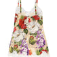 Beige Floral Silk Tank Short Chemise Sleepwear