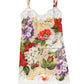 Beige Floral Silk Tank Short Chemise Sleepwear