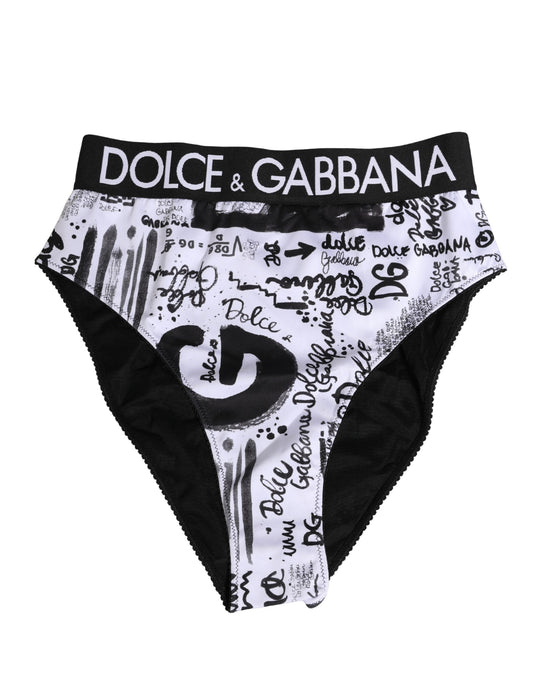Black White Graphic Logo High Brief Underwear