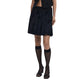 Black Polyester Mini Skirt