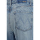 Blue Cotton High-Waisted Jean
