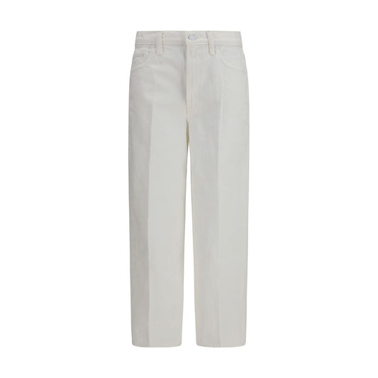 White Cotton Bootcut Jeans