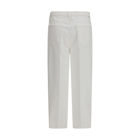 White Cotton Bootcut Jeans