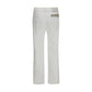 White Cotton Straight-Leg Jeans