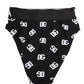 White Black Logo Waistband Midi Brief Underwear