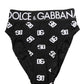 White Black Logo Waistband Midi Brief Underwear