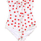 White Polka Dot One-Piece Swimsuit Swimwear